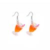 Cartoon Creative Handmade Milk Tea Cup Beverage Bottle Earrings, Funny Cute Mineral Water Bottle Earrings