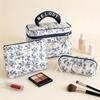 Airfriend Flower Makeup Bag Large Cosmetic Organizer Bag Woman Travel Toiletry Set Of Cosmetic Bags 3 Pcs Quilted Makeup Bag