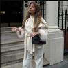 Elegant Women's Coat Fur Patchwork Long-sleeved Wool Coat Beautiful Women's Clothing Jacket Autumn And Winter