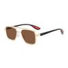 Sun Glasses Metal Square Frame Double Beam Polarized Sunglasses Anti Blue Light Glasses Punk Style Casual Driving Sun Glasses