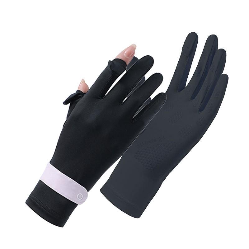 UV Protection Driving Gloves Women Lightweight Ice Silk Long Finger Anti-Slip Touchscreen Compatible Outdoor Cycling