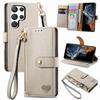 Reißverschluss-Geldbörsen-Handyhülle für Samsung Galaxy S24 S23 Ultra S22 S21 FE S20 Plus M54 M14 M53 M33 M13 M52 M32 Lanyard Lederhülle