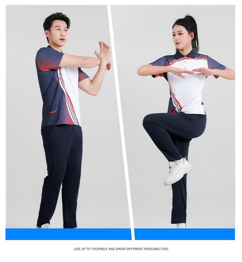 Unisex Quick-Dry Badminton & Table Tennis Set: Breathable Lapel Short-Sleeve T-shirt, Sweat-Absorbent Sports Uniform for Men & Women