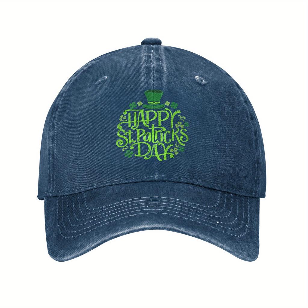 Happy St Patricks Day Graphic Print Cotton Adjustable Baseball Cap Casual Unisex