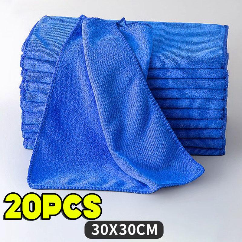 100pcs Blue Microfiber Charcoal Thickened Super Absorbent Dishcloth Oil Resistant Kitchen Wipes Microfiber Cleaning Cloths Towel
