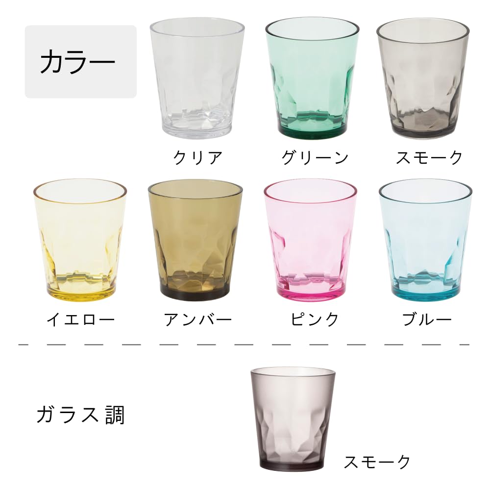 IJ Unbreakable Glass Tumblers, 10-Pack, 250ml, Microwave and Dishwasher Safe, Made in Japan, Perfect for Restaurants, Cafes, Outdoor Activities, Cute