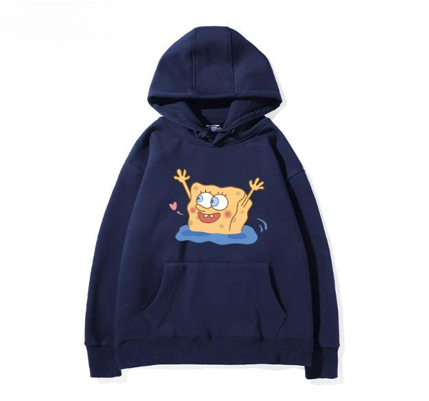 SpongeBob SquarePants Big Stars Surrounding Hoodies Student Couples  Autumn and Winter Loose and Versatile Clothes Trendy