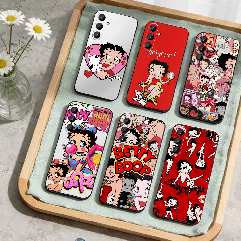Y-BettyS-Cute-t-Boops Phone Case For Samsung Galaxy A73,A21s,A22,A31,A52,A53,A71,A41Soft Black Shell