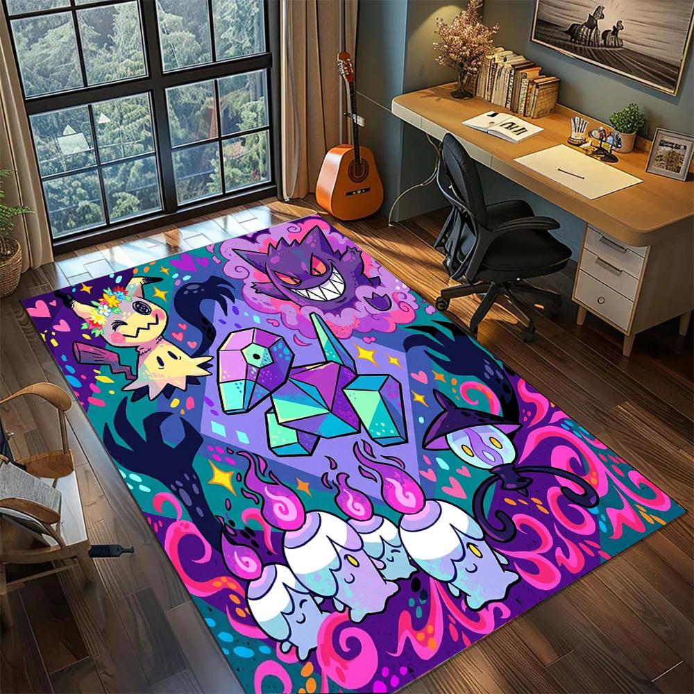 Pokemon Pikachu Non Slip Floor Mat Rug Carpet Large Area Washable Home Decor Gamer Room Bedroom.-TING