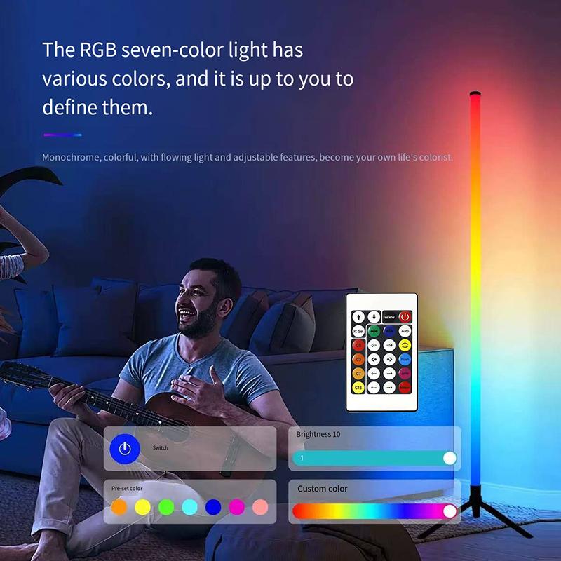 1PC Floor Lamp with RGB Lighting | Remote/APP Control, Colorful Moving Light, Music Synchronization | Suitable for Living Room,