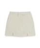 Emelbi Women'S Gorpcore Glossy Shirred Mini Skirt Bos (Cream)