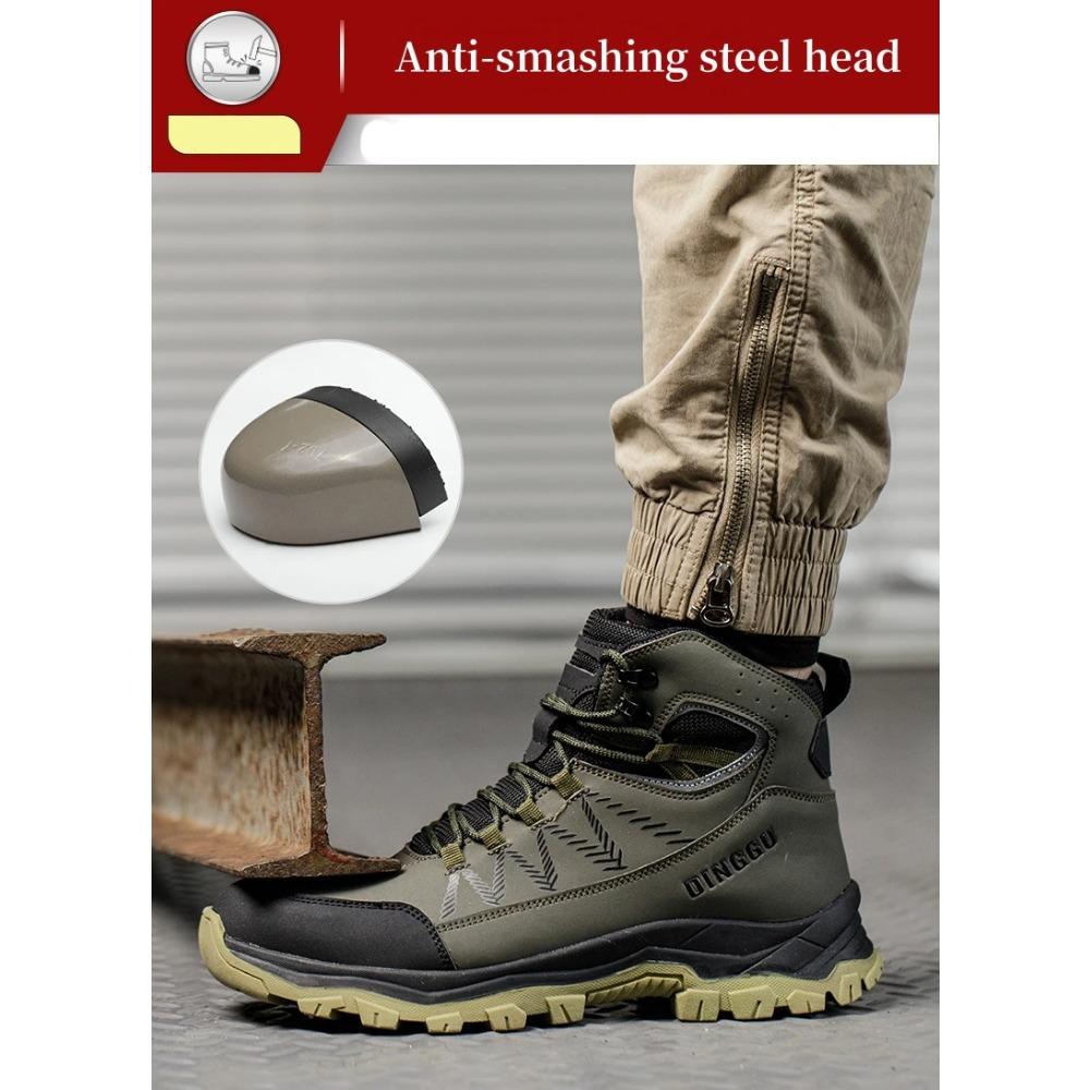 Plus Size 38-48 Safety Boots Men Work Boots Steel Toe Shoes Puncture-Proof Protective Boots Indestructible Work Safety Shoes