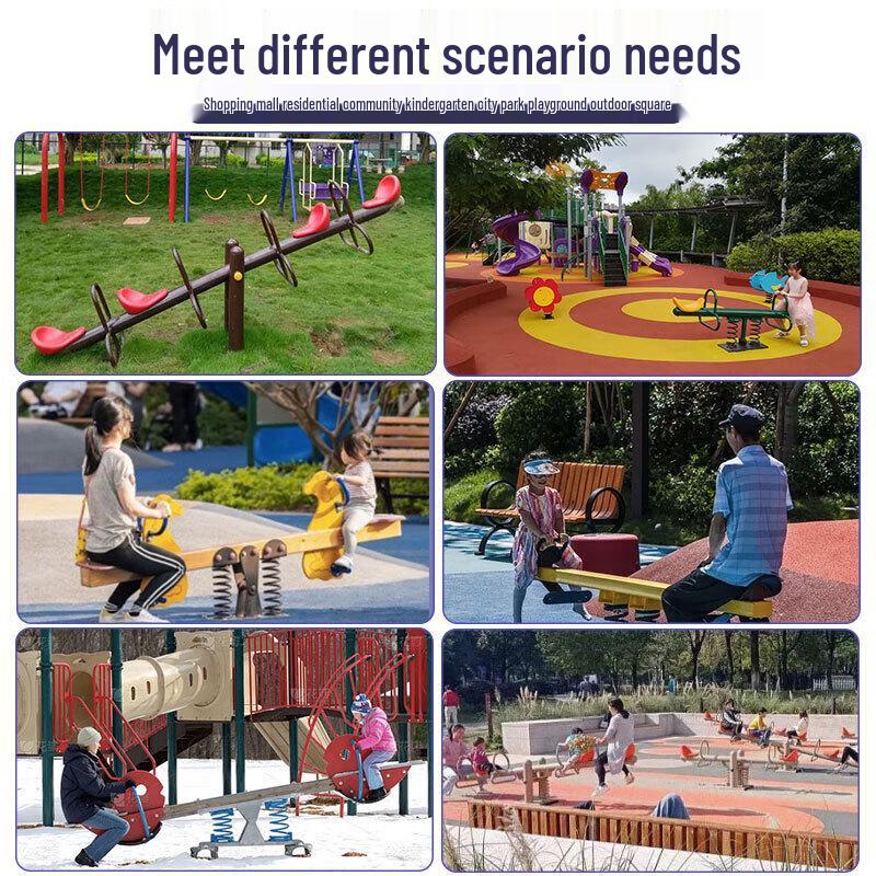 Kids Outdoor Spring Double Seesaw