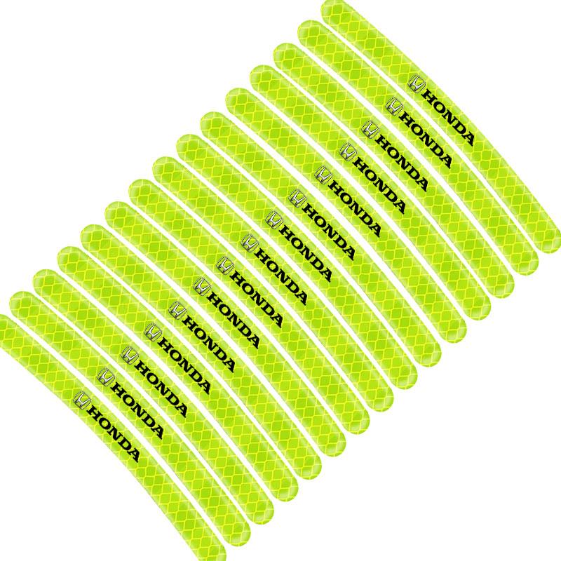 Auto Radnabe Reflektierende Aufkleber Reifen Felge Leuchtendes Zubehör Für Honda Fit Mugen Insight Type S R VTEC DOHC Modulo Vezel Legend RR Si