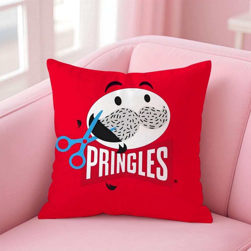 Classic P-Pringles Cushion Cover Comfortable Reversible Pillow Cover Ideal for Car Sofa Bedroom & Beyond