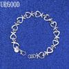 925 Sterling Silver Wedding Jewelry Heart-Shaped Bracelet