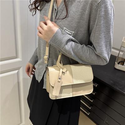 Simple Splicing Handbag Women's Summer New Niche Underarm Bag Fashionable Versatile Shoulder Messenger Bag