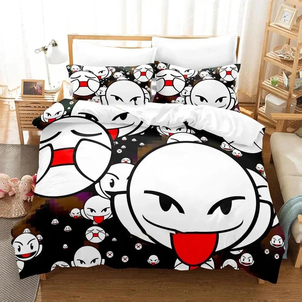 Cartoon Smiley Bettwäsche-Set Bettbezug Bettset Steppdeckenbezug Kissenbezug Steppdecke King Queen Größe Jungen Erwachsene Bettwäsche-Set