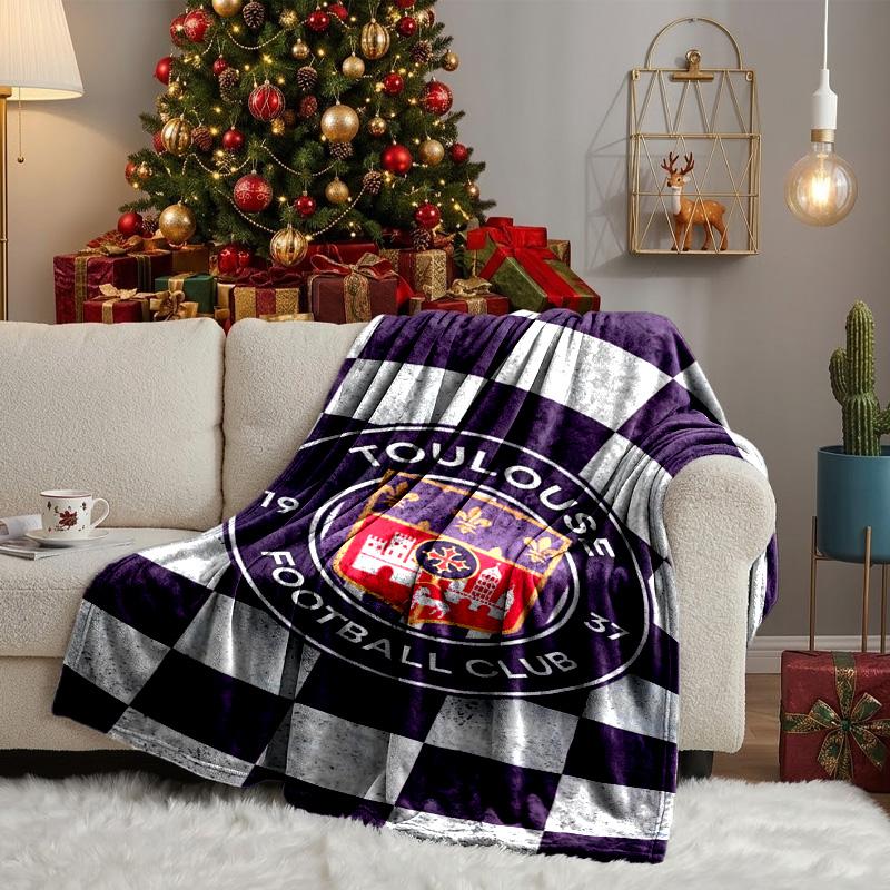 Toul-ouse Football Blanket Lightweight Ideal Bedding Blanket Perfect for Travel, Camping, Living Rooms, Offices, Sofas, Fan Christmas gift