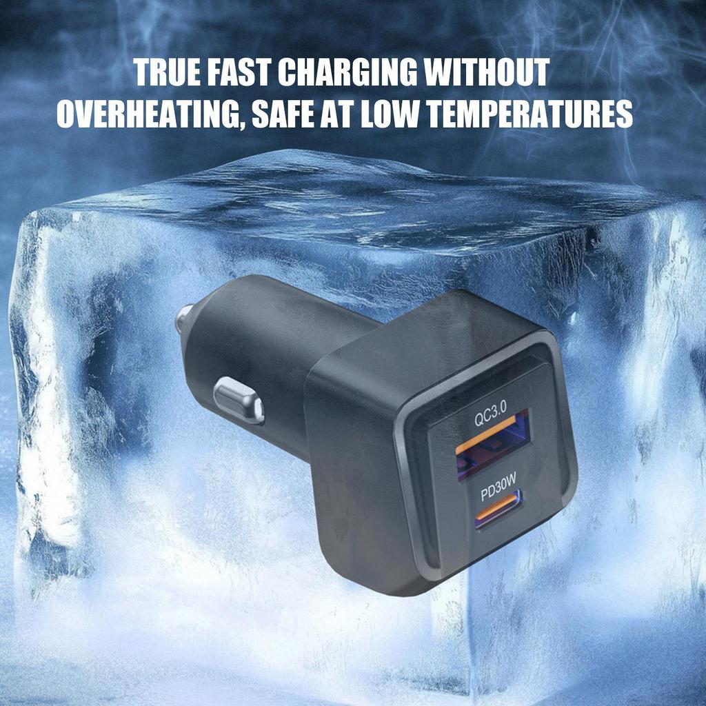 Phone Charger For Car 2-Port USB C Adapter For Phone Tablet Charging Adapter For Travel Automotive Truck RV SUV Van Sedan