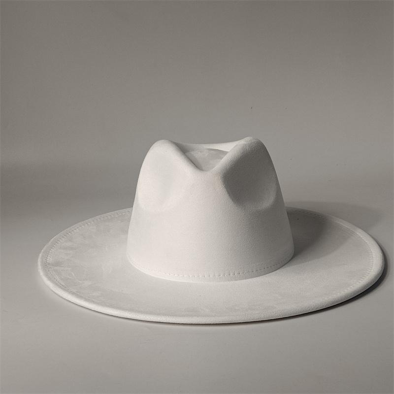 Yiran Dayang Hat Women's For Burning Suede Fedora Hat Multicolor Sweetheart Top 9.5 Cm Brim Jazz Hat Panama Hat For Men And Chapeau 58Cm