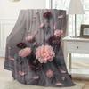 Elegant Peony Throw Blanket: Blush & Burgundy Floral Pattern Luxe Romantic Cozy Home Decor