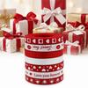 Single-Sided Red Love Printed Ribbon Polyester Gift Packaging Ribbon Heart Print Ribbon  DIY