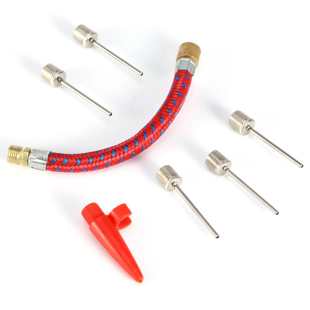 7 Piece Inflating Needle Kits Needle Hose Sports Ball Basketball Football Volleyball Bike Tire Tube Inflator Kit Air Pump Tools