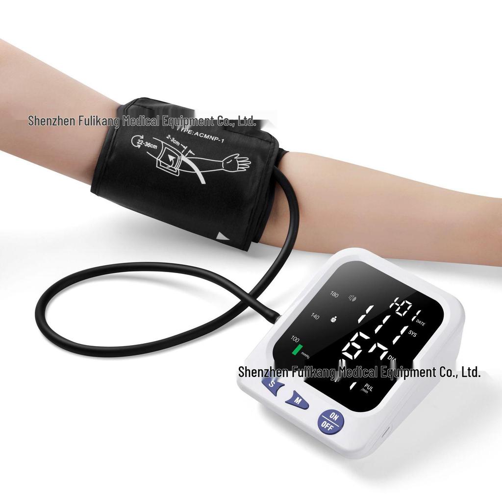 Home Use Upper Arm Blood Pressure and Pulse Monitor - Neutral, Medical-Grade, English Interface