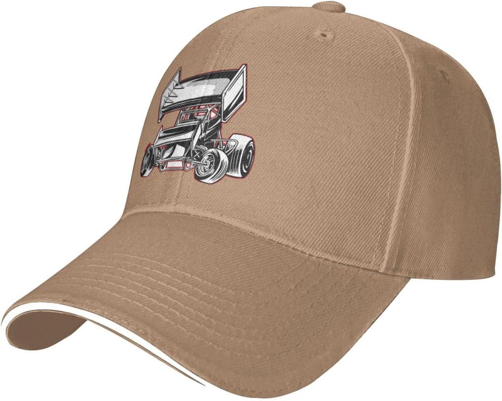 Sprint Car Racing Graphic Baseball Cap Polyester Adjustable Outdoor Sports Hat Unisex