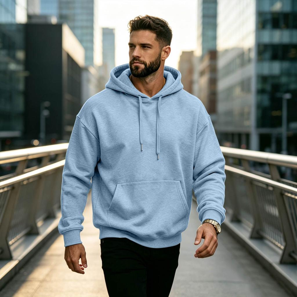 Men's Long Sleeve Hooded Sweatshirt Casual Pullover