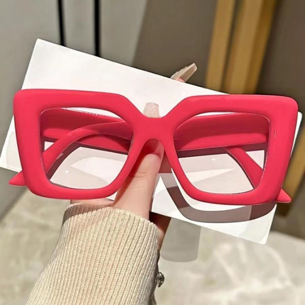 

Square Large Frame Leopard Glasses For Women Durable Fashion Trend Eyewear Anti-Blue Light Clear Lenses Glasses красный