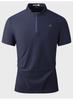 Men's Summer Business Sports Leisure Micro Trendy Half Zipper Stand Up Collar Short Sleeve T-shirt