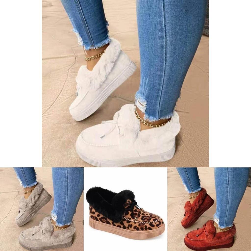 Cozy Plush Snow Shoes Women's Winter Thick Soled Round Head Slippers