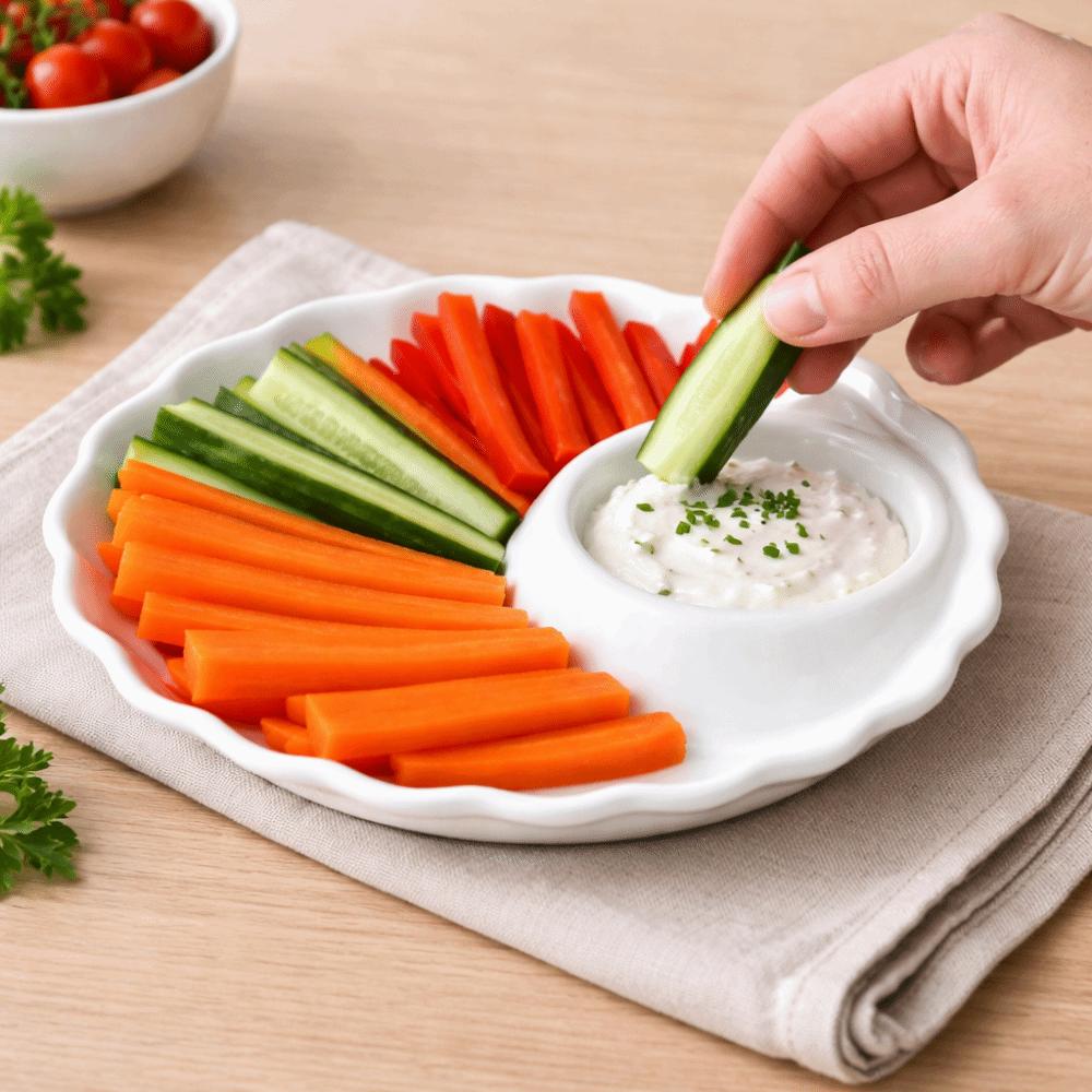 Minimalist Round Ceramic Dumpling Dishes Thicken Divided Grids Serving Plates Ruched Hem Snack Plate Kitchen