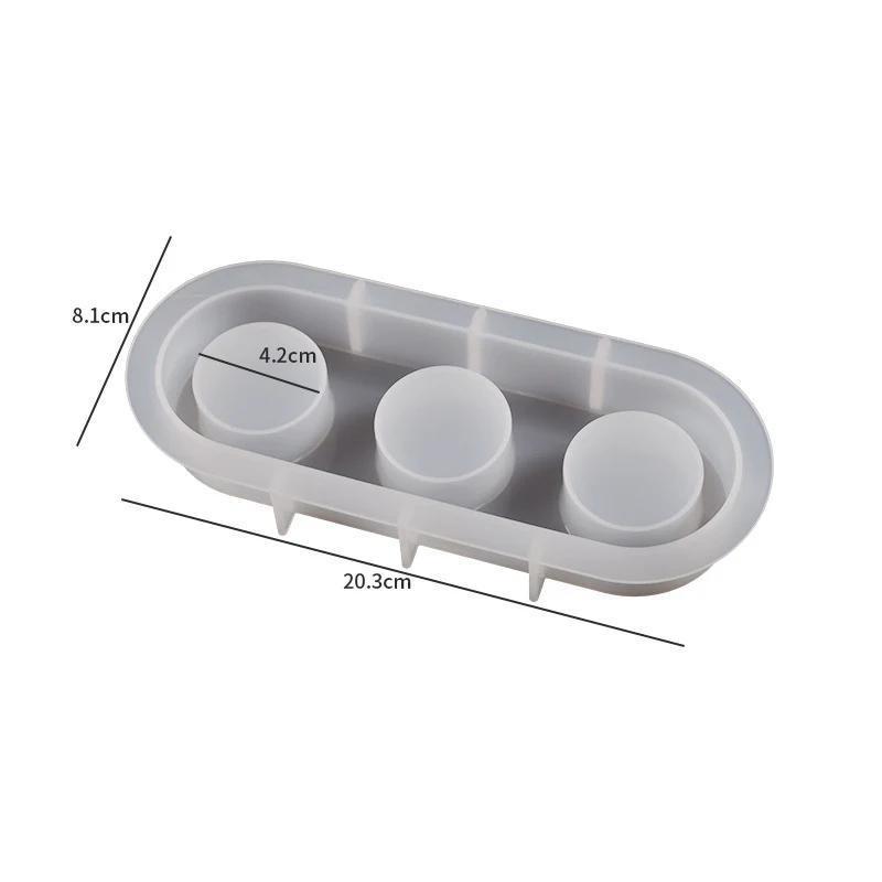 1hole/2holes/3holes Round Candle Holder Silicone Mold Cement Candlestick Mould DIY Plaster Epoxy Resin Handicraft Molds Home Dinner Decor