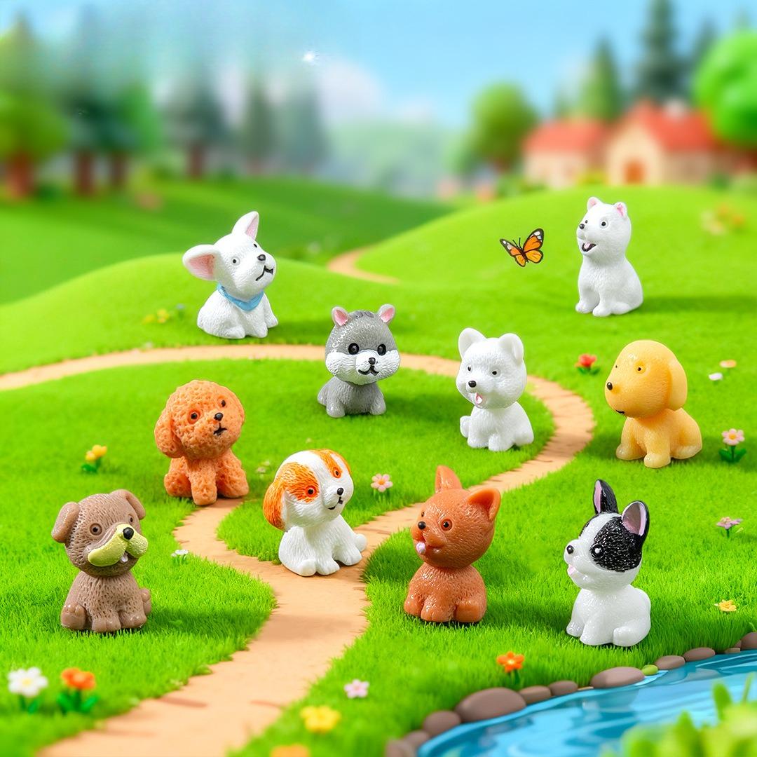 

Mix 12 Small Cute Puppies, Micro Landscape Resin, Creative Simulation Animation Dog Ornaments, Diy Dog Decoration Accessories