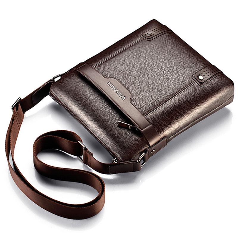 Buy Fashion Men Bag PU Leather Business Bag Male Casual Travel Shoulder Messenger Bag at