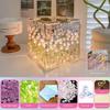 Transparent Acrylic Tulip Sea Table Lamp Aesthetic Mirror Cube Desktop Night Light for Bedroom Living Room Decor