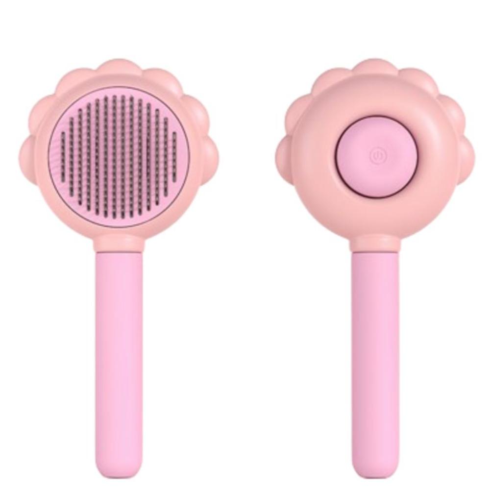 

с резервуаром для воды, расческа для шерсти домашних животных, паровая щетка для ухода за домашними животными, профессиональная расческа-спрей для кошек и собак Pink-without Water Tank