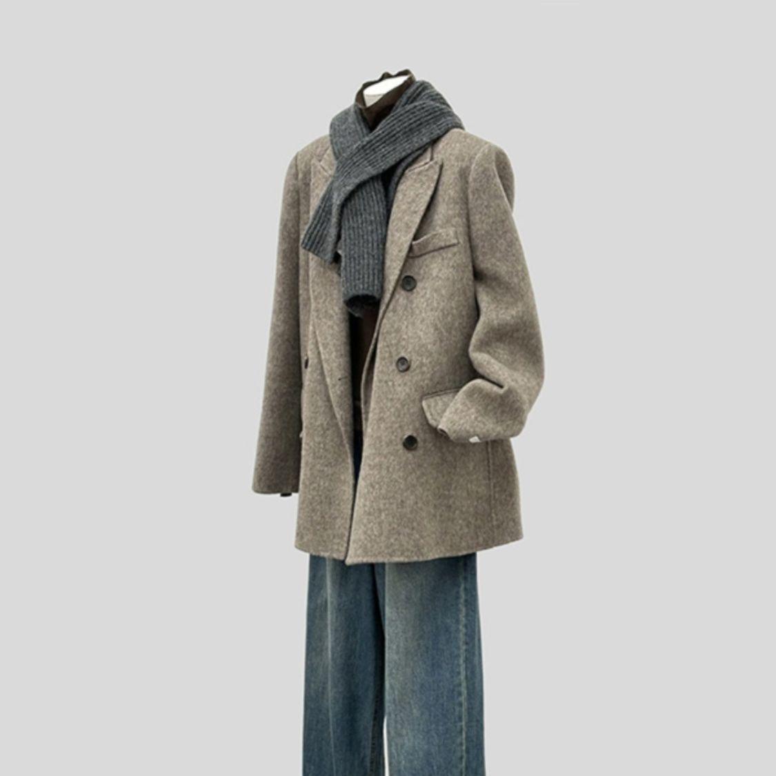 Women s Stylish Petite Wool Coat - 2025 Autumn/Winter Short Woolen Suit Style S (Recommended 43-48 kg)