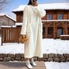 Winter Langarm Doppel Tasche Flanell Nachthemden Frauen Lose Feste Nachtwäsche Jacquard Nacht Kleid Verdickt Warme Nachthemd