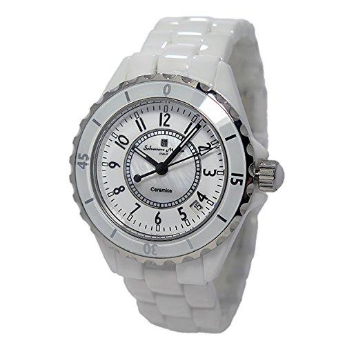 

Мужские кварцевые аналоговые часы Salvatore Marra с индикацией даты, керамическим однонаправленно вращающимся безелем и салфеткой для часов в комплекте (ЧТО) [Параллельный импорт]