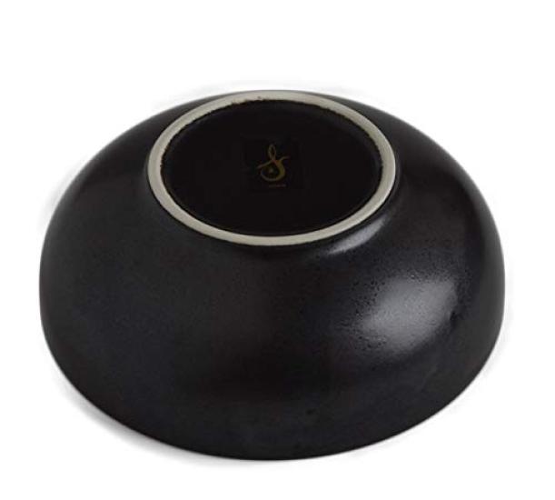 Set of 4 Lindstymest PIANO Black 6D Colored Safety Plates Bowls, 16cm, Soup/Salad Bowls, Tableware,