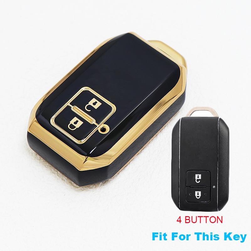 Modne 2-przyciskowe etui z TPU na kluczyk samochodowy z pilotem, osłona, skorupa, brelok dla Suzuki Ertiga Swift Wagon R, chroniony uchwyt, akcesoria bezkluczykowe