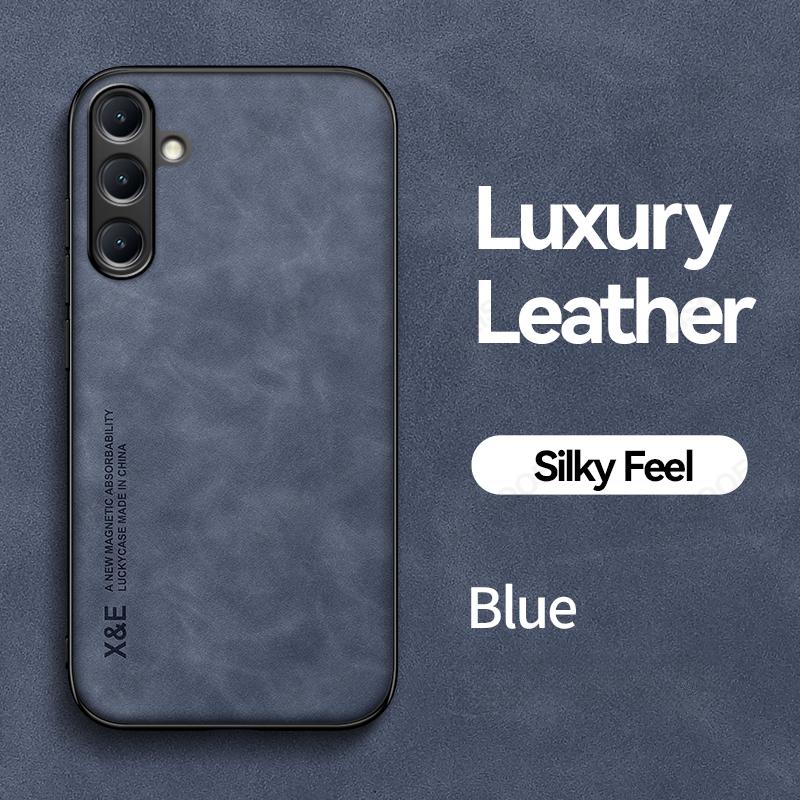 Luxury Leather Funda for Samsung Galaxy M55 F55 M34 M33 A05 A05S A15 A25 A35 A55 A14 A24 A34 A54 Case Car Magnetic Protect Cover