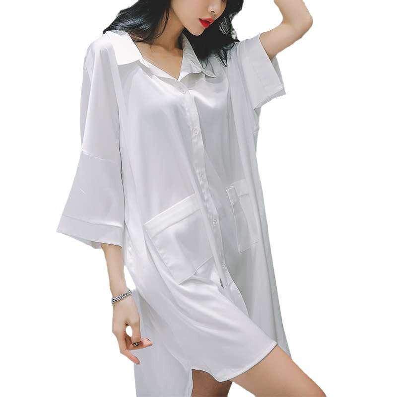Women's Chiffon Boyfriend Style Lingerie: Sexy Nightdress with Easy Removal Feature