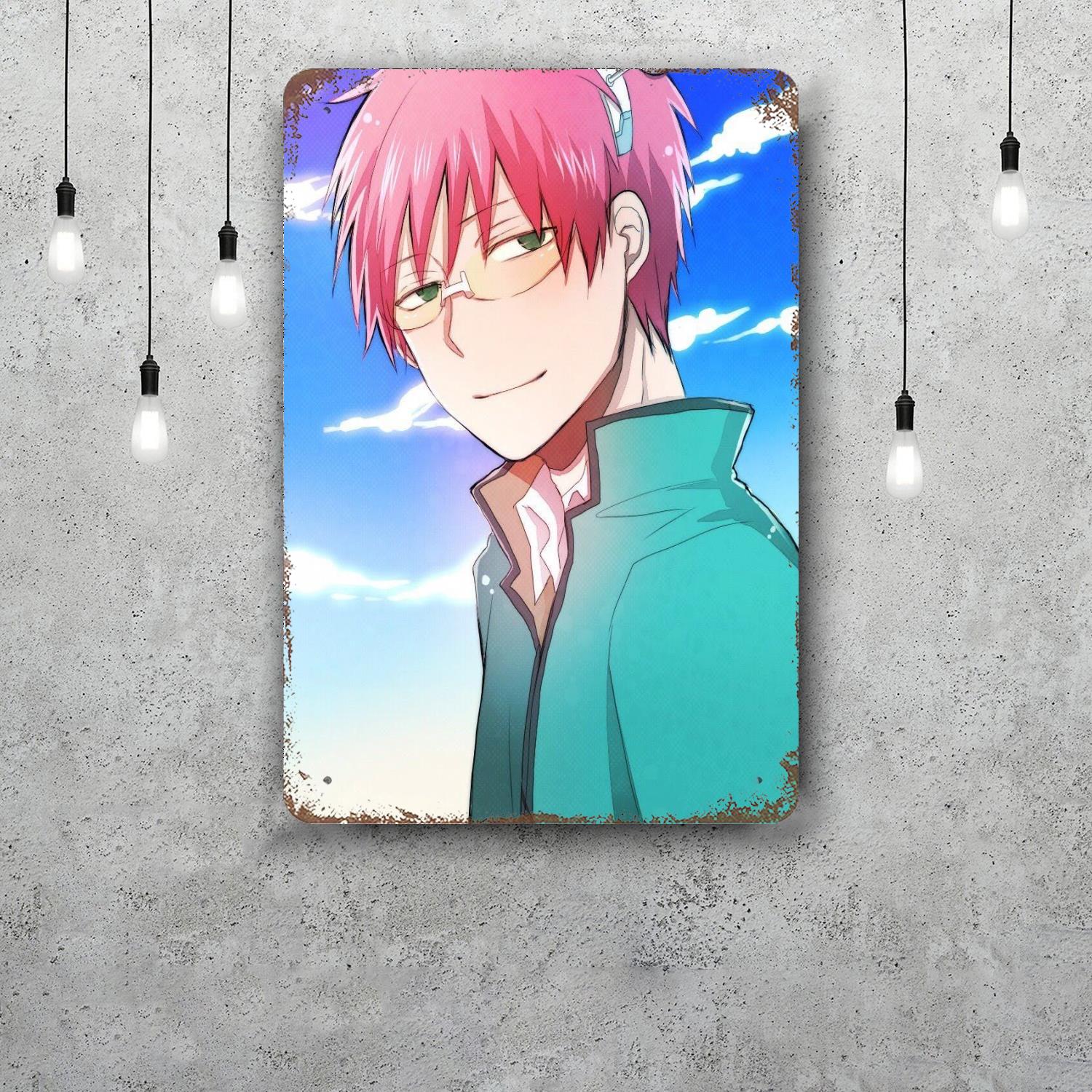 

saiki k TV show Retro Vintage Tin Sign Poster Decorative Plaque Metal Plate Wall Decor 20x30cm（7.8x11.8inch）