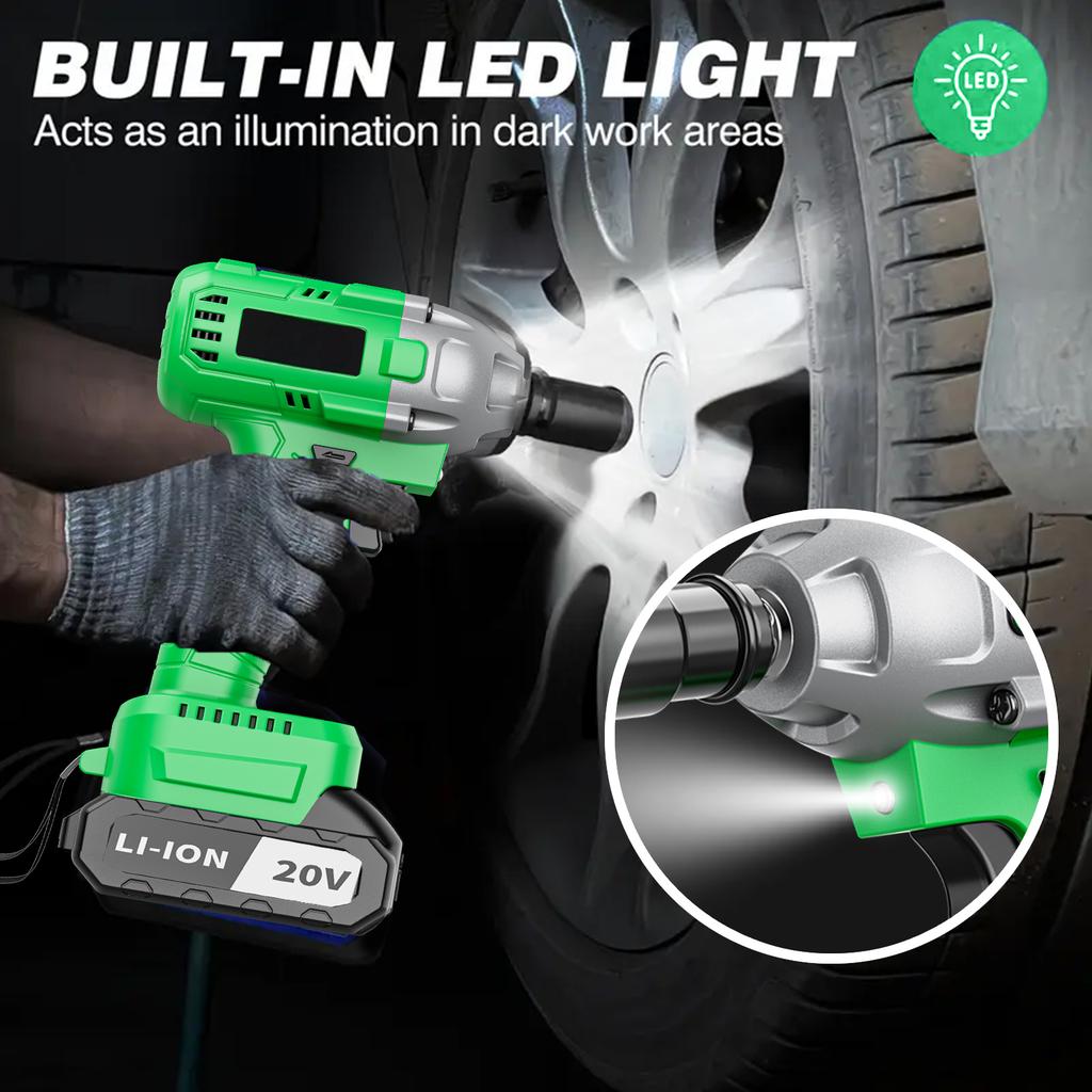 20V Cordless Impact Wrench DIY Grade Electric with 320Nm Max Torque Battery Powered Car Support Local EU Warehouse Drop Shipping
