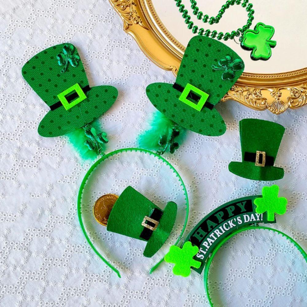 

Перья Зеленые повязки на голову Пластиковые зеленые блестки Бантики повязки на голову Ирландский фестиваль